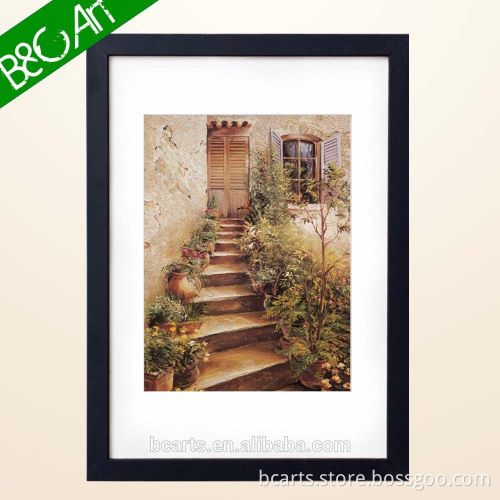 ZS(825) Traditional Landscape Flower Vintage Framed Print